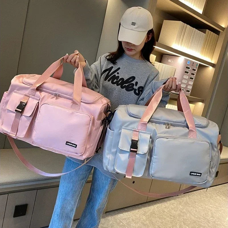 Sports Gym Bag Travel Dry Wet Handbags for Women Female Swimming Shoulder Crossbody Fitness Outdoor Travel Bag Weekender Duffel