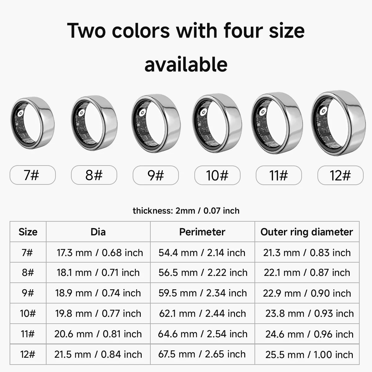 2025 New Smart Ring Blood Pressure Sleep Health Monitoring Multi-Sport Modes Smartring IP68 Waterproof Remote Care for Men Women